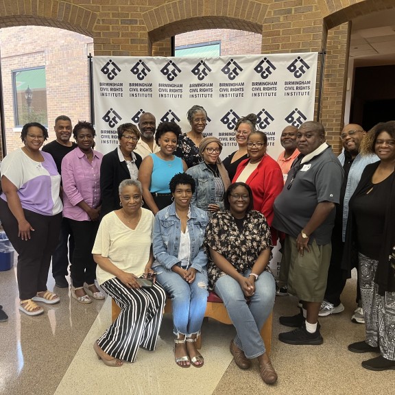 HBCU Educator/Black Press Academy participants pose for a photo in Birmingham, Alabama.