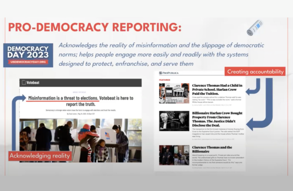 Pro-democracy reporting acknowledges reality and creates accountability